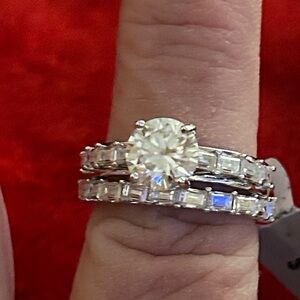 Luxury Moissanite Diamond bridal wedding set rings size 8